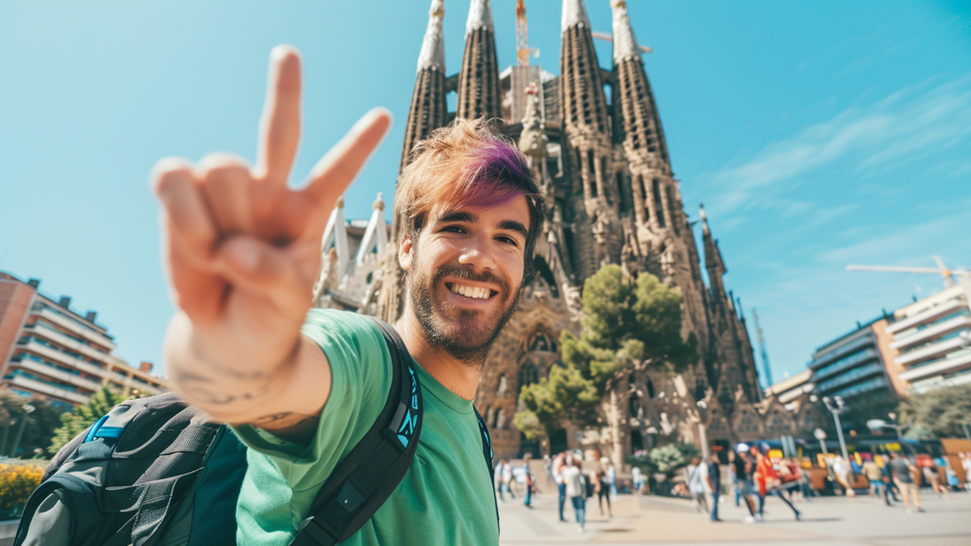 Student travelling confidently to a new country